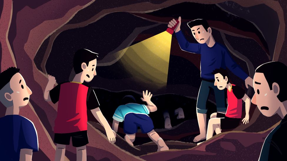 Illustration of the Thai Cave rescue