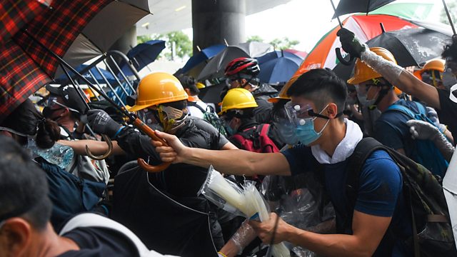 Protesters in Hong Kong